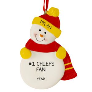 Image of Kansas City Chiefs Snowman Ornament