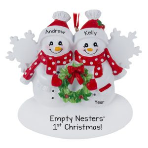 Image of Empty Nesters Snow Couple With Flakes Ornament