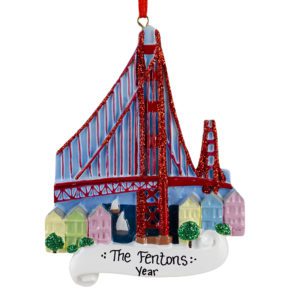 Image of Golden Gate Bridge Glittered Souvenir Ornament