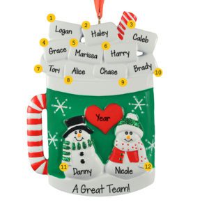 Image of Team Or Group Of 12 Christmas Mug Marshmallows Ornament
