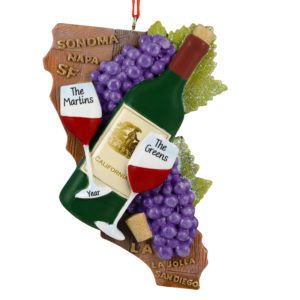 Image of Trip To California Sonoma And Napa Wine Bottle Ornament