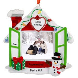 Image of Roommates In Christmasy House Glittered Photo Frame Ornament