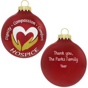 Image of Thank A Hospice Caregiver Glass Ball Ornament