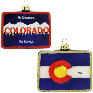 Colorado State Shaped Glass 3-Dimensional Ornament