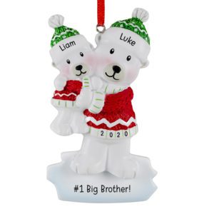 Image of Number 1 Big Brother Polar Bear Ornament