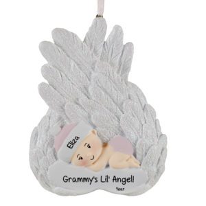 Image of Grandma's Lil' Angel Baby GIRL Glittered Ornament