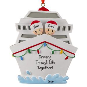 Cruising Life Together Couple On Festive Boat Ornament
