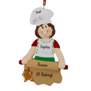 Image of Queen Of Baking Gingerbread Rolling Pin Ornament