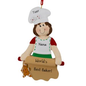 Image of World's Best Baker Gingerbread Rolling Pin Ornament
