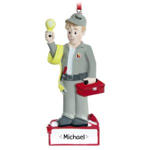 Image of Electrician Holding Wires And Supplies Ornament