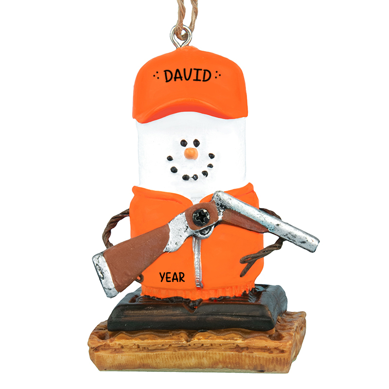Hunter Rifle Personalized Christmas Ornament 
