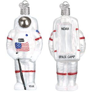Image of Personalized Space Camp Astronaut Glittered Glass Dimensional Ornament
