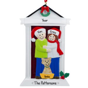 Image of Festive Door Couple With 1 Cat Ornament
