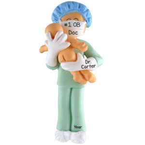 Image of MALE OBSTETRICIAN Wearing Scrubs Ornament