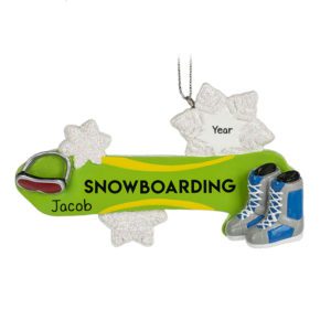 Image of Snowboard Goggles And Boots Glittered Snow Ornament