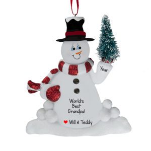 Image of World's Best Grandpa Snowman And Dimensional Tree Ornament