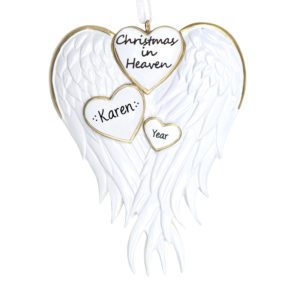 Image of Christmas In Heaven Hearts Glittered Ornament