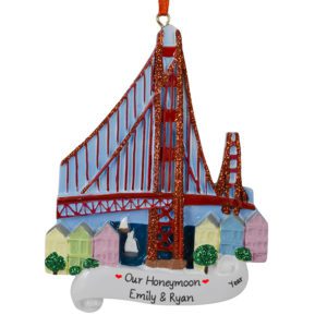 Image of Honeymoon In San Francisco Golden Gate Bridge Ornament