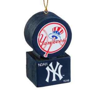 Image of New York Yankees Mascot Atop Logo Ornament