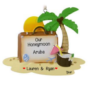 Image of Tropical Honeymoon Souvenir Palm Tree Ornament