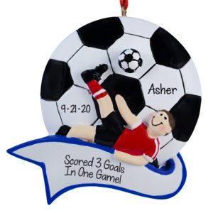 Image of Awesome Game Soccer Ball BOY Making Goals Ornament