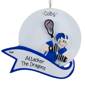 Image of Lacrosse BOY With Position Holding Stick Ornament