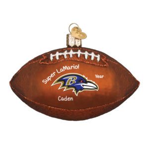 Image of Baltimore Ravens Football Glass Totally Dimensional Personalized Ornament