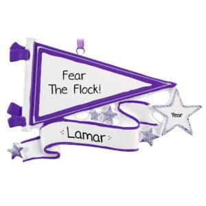 Image of Fear The Flock Baltimore Ravens PURPLE Pennant Ornament