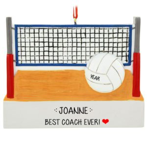 Image of Personalized Volleyball Coach Net And Ball Ornament