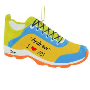 Image of I Love XC Colorful Running Tennis Shoe Personalized Ornament