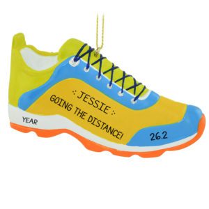 Image of Personalized Marathon Runner Going The Distance Shoe Neon Ornament