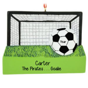 Image of Personalized Soccer Ball And Net Position Ornament