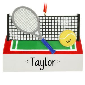 Image of Personalized Tennis Ball Racket And Net Ornament