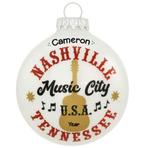Image of Personalized Nashville Souvenir Glass Ornament