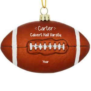 Image of Glass Football Totally Dimensional Personalized Ornament
