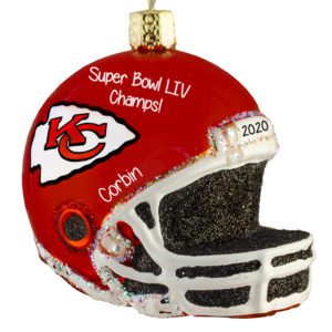 Image of Kansas City Super Bowl Champs Glittered Glass 3-D Personalized Ornament