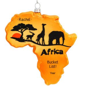 Image of Trip To Africa Bucket List Personalized Souvenir Ornament