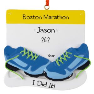 Image of Personalized BLUE Running Shoes Marathon Souvenir Ornament