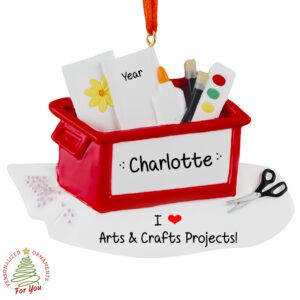 Personalized Arts And Crafts Projects Supplies Bin Ornament