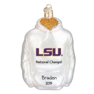 Image of LSU National Champs Glass Hoodie Personalized 3-D Ornament
