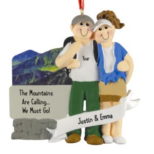 Image of Personalized Couple In The Mountains Ornament
