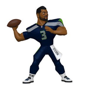 Image of Russell Wilson Seattle Seahawks Personalized Figurine Ornament