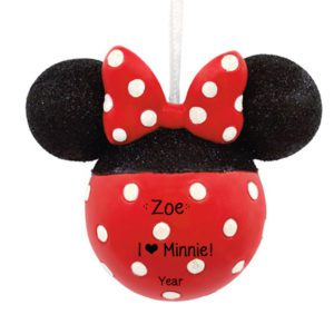 Image of Personalized Mickey Mouse Icon Glittered 3-D Ornament