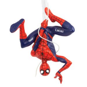 Image of Personalized Spider-Man Dangling From Web 3-D Ornament