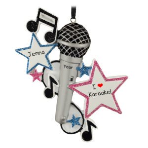 Image of Personalized Happy Camper During COVID Glittered Ornament