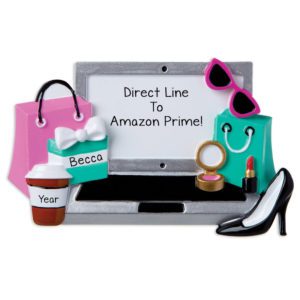Image of Personalized Fashionista Online Shopper Computer Ornament