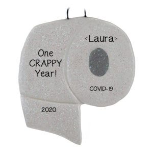 Image of Personalized One Crappy Year Toilet Paper DOUGH Ornament