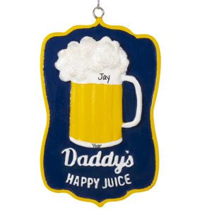 Image of Daddy's Beer Happy Juice Personalized Ornament