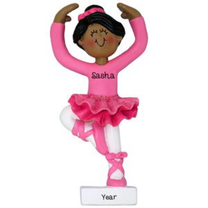 Image of Personalized African American Ballet Dancer Wearing Leotard Ornament