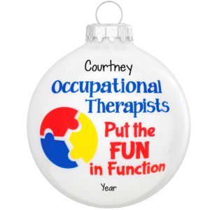 Image of Personalized Occupational Therapist GLASS Christmas Ornament